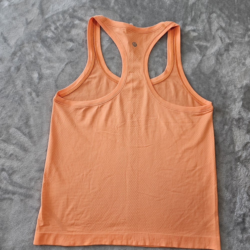 lululemon athletica Neon Yellow and Coral Ribbed Racerback Tank Tops - Picture 11 of 16